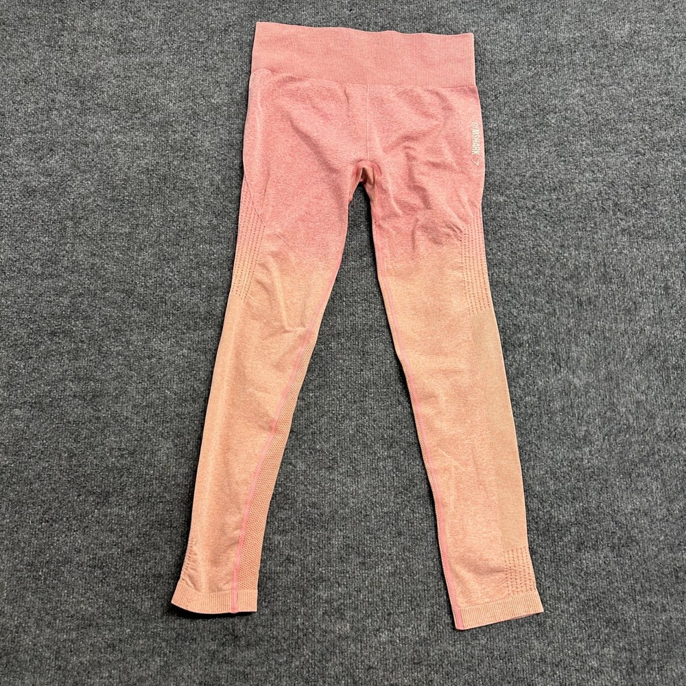 Gymshark Leggings Womens Size S Pink Orange Ombre Seamless High Waist Athletic